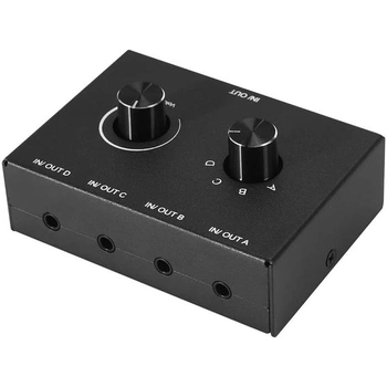 4portový audio prepínač, 3,5mm audio prepínač, stereo AUX…