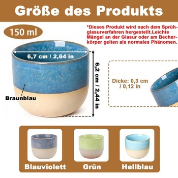 Súprava 4 porcelánových šálok na espresso, keramické šálky na espresso, mini šálky na espresso 150ml,