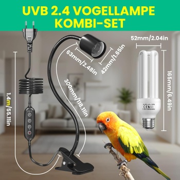 Vtáčia lampa GlowUp UVB 2,4 20W s časovačom