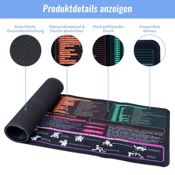 Podložka pod stůl Excel (německy) Podložka pod myš Excel (německy) 60 x 30 cm Podložka pod myš