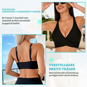 Dámský set bikin s výstřihem do V, push-up střihem, vysokým pasem a stahováním bříška, s