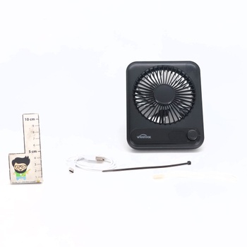 WHATOOK USB ventilátor tichý: plynulé ovládanie 1-100, batéria 2000mAh stolný ventilátor s LED