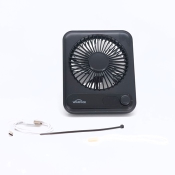 WHATOOK USB ventilátor tichý: plynulé ovládání 1-100, baterie 2000mAh stolní ventilátor s LED