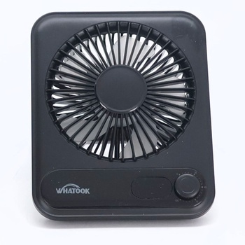WHATOOK USB ventilátor tichý: plynulé ovládanie 1-100, batéria 2000mAh stolný ventilátor s LED