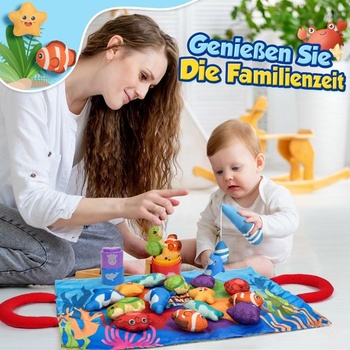 ZOOI Montessori hračka pre vek 1+, 5v1 motorická hra na rybárčenie, hračka pre deti vo veku 1, 2 a 3