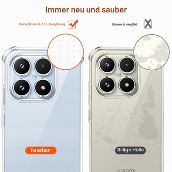 Průhledný silikonový kryt ivoler pro Xiaomi 17 s nárazuvzdornými ochrannými rohy, tenký měkký