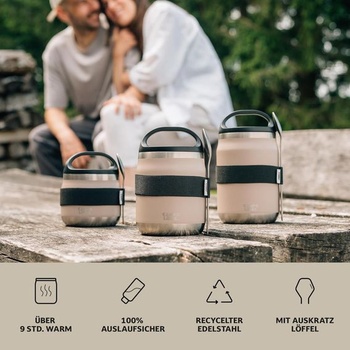 Campo Libre.® Lotta, termonádoba na potraviny, hrnek z nerezové oceli s lžičkou, ohřívač potravin,
