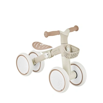 Globber Learning Bike – Bicykel na odpaľovanie, výukové koleso, 7-palcové pneumatiky EVA, 4 kolesá, taupe