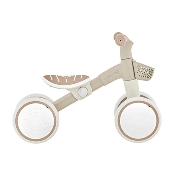 Globber Learning Bike – Bicykel na odpaľovanie, výukové koleso, 7-palcové pneumatiky EVA, 4 kolesá, taupe