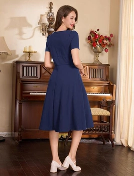 OMEWEE Dámské koktejlové šaty z 50. let, vintage rockabilly šaty, áčkové šaty, swingové slavnostní