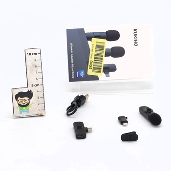 Bezdrôtový klopový mikrofón KUKIHO pre iPhone/iPad/Android (2 vysielače), mini klipový mikrofón s