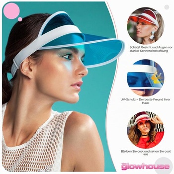Slnečná clona Glowhouse Unisex - v retro štýle 80. rokov - pre golf, tenis, rozlúčky so slobodou a