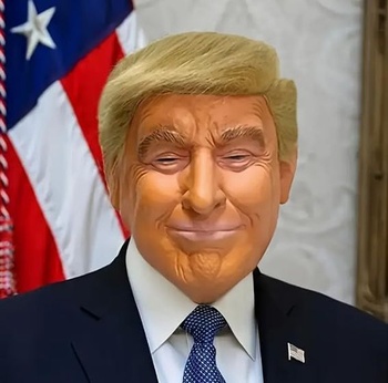 Veľká latexová maska ​​Donalda Trumpa s vlasmi z roku 2026 - Realistický kostým pre dospelých -