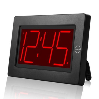 KWANWA digitálny budík LED nástenné hodiny s 3'' veľkým displejom, prevádzka iba na batérie, čierne