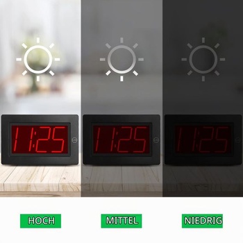 KWANWA digitální budík LED nástěnné hodiny s 3'' velkým displejem, provoz pouze na baterie, černé