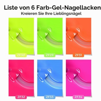 TOMICCA UV laky na nechty neónová sada 6 farieb svetelné laky na nechty 8ml fluorescenčné farby