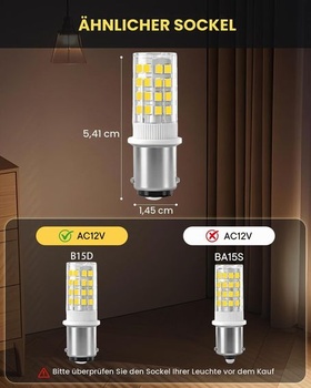 B15D LED žiarovky AC/DC 12V-24V nízke napätie 1157 dvojitý kontakt bajonet, 3W (ekvivalent 30W) - pre