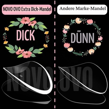NOVO OVO Stredné mandľové nechtové tipy, extra silné, nalisovacie, bez zakrivenia do C, mandľové