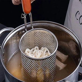 TENTA KITCHEN Mikroperforovaný nerezový košík na těstoviny, síťované sítko na knedlíky a nudle,