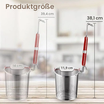 TENTA KITCHEN Mikroperforovaný nerezový košík na těstoviny, síťované sítko na knedlíky a nudle,