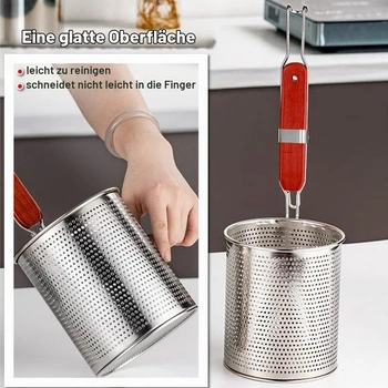TENTA KITCHEN Mikroperforovaný nerezový košík na těstoviny, síťované sítko na knedlíky a nudle,