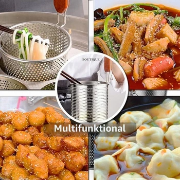 TENTA KITCHEN Mikroperforovaný nerezový košík na těstoviny, síťované sítko na knedlíky a nudle,