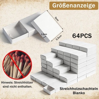 Prázdne krabičky od zápaliek Nuyoah, malé, 5x3, 5x1, 5cm, 64 ks, biele 5x3, 5x1, 5cm, 64 ks, biele