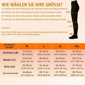 Kompresní punčocháče 23-32 mmHg pro ženy, třída 2, kompresní legíny pro ženy a muže, neprůhledné