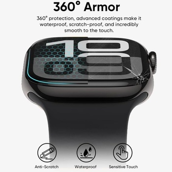 Súprava 3 ochranných fólií na displej pre Apple Watch Series 6 5 4 SE 44 mm číra/HD - balenie 3 ks 44 mm