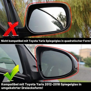 Náhradné zrkadlo TTCR-II kompatibilné s vozidlami Toyota Yaris III 2012-2018 12-19 Yaris III - pravé
