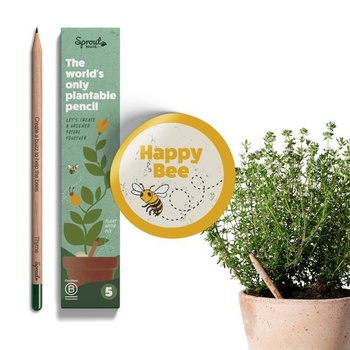 Sprout World Plantable Pencils Happy Bee Edition, balenie 5 kusov do školy