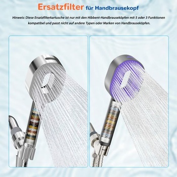 Sada 2 náhradných filtračných kaziet do sprchy Hibbent pre ručné sprchy Hibbent, biele filtre do sprchy