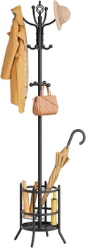 Vešiak Tajsoon čierny s držiakom dáždnikov