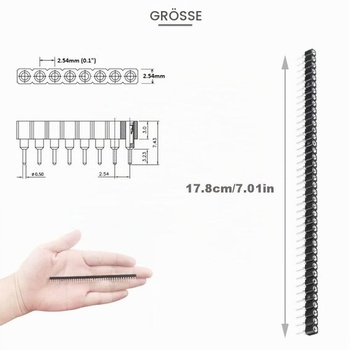 20 kusov okrúhlych 40pinových konektorov samica 2,54 mm, pocínovaných, 1 x 40P 0,1 palca, jednoradový