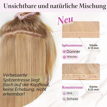REECHO Clip-in prodlužování vlasů, 4dílné prodlužování vlasů, tloušťka 60 cm, dlouhé plážové vlnité
