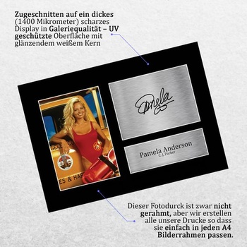 HWC Trading A4 Pamela Anderson Pobrežná hliadka Darčeky s potlačou a podpisom pre fanúšikov televíznych