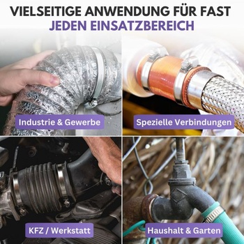 Filzada® 10x hadicové spony z nerezové oceli 50-70 mm - nerezová hadicová spona Ø 50-70 mm