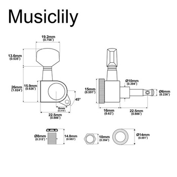 Kolíčky na kytaru Musiclily Pro R15J