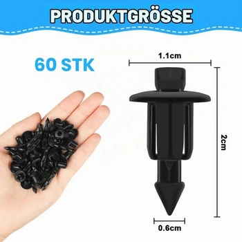 60 kusů plastových nýtů 6 mm, univerzální montážní klipy do auta, klipy pro upevnění nárazníku,