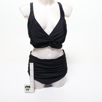 Dámske bikiny Voqeen s vysokým pásom, push-up vzorom, výstrihom do V, kríženými volánikmi a