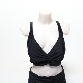 Dámske bikiny Voqeen s vysokým pásom, push-up vzorom, výstrihom do V, kríženými volánikmi a