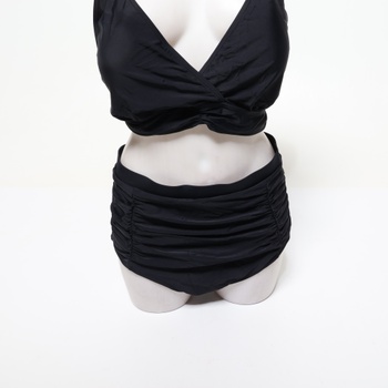 Dámske bikiny Voqeen s vysokým pásom, push-up vzorom, výstrihom do V, kríženými volánikmi a