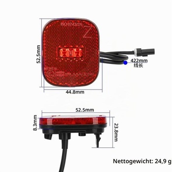 Zadní světlo pro elektrickou koloběžku Segway Ninebot Max G3/F3/ZT3 Pro, výstražné brzdové světlo,
