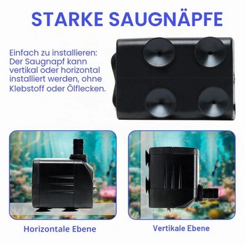 Malé ponorné vodní čerpadlo, mini fontánové čerpadlo (450 l/h, 8 W) s 1,4 m dlouhým napájecím