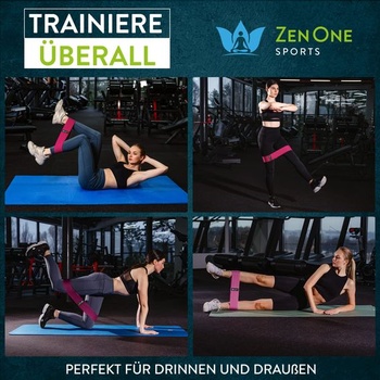 ZenOne Sports® Latexové fitness gumy | Sada smyčkových gum - Odporové gumy v úrovních 3-5 |