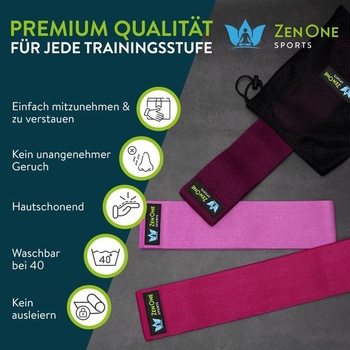 ZenOne Sports® Latexové fitness gumy | Sada smyčkových gum - Odporové gumy v úrovních 3-5 |