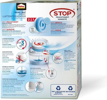 Kompaktní odvlhčovač Pattex AERO 360° zelený, 1 kus včetně 1 zelené odvlhčovací tablety + 1 x 450g