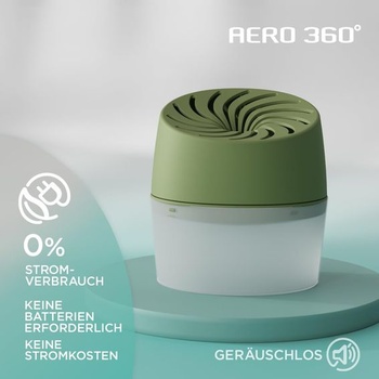 Kompaktní odvlhčovač Pattex AERO 360° zelený, 1 kus včetně 1 zelené odvlhčovací tablety + 1 x 450g