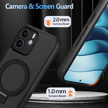Puzdro na telefón Tawarror MagStand pre Xiaomi Redmi Note 14 5G (nie pre 4G), matné priesvitné