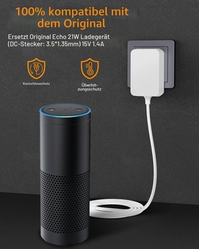 21W napájací adaptér kompatibilný s Alexou Echo 1. generácie, Echo 2. generácie, Echo Show 1.